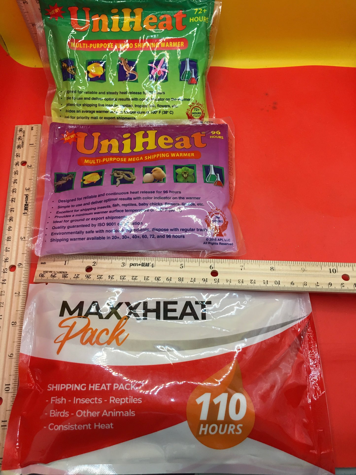3 sizes of heat packs Available !