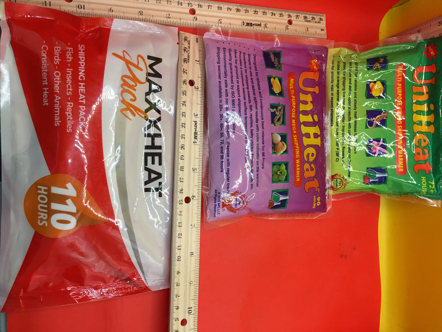 3 sizes of heat packs Available !